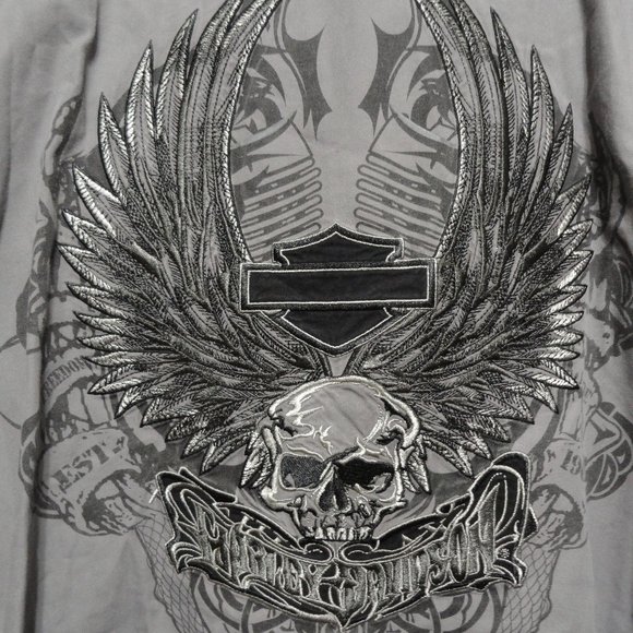 Harley Davidson Embroidered Button Down Work style shirt. EUC~Graphic - Picture 5 of 6